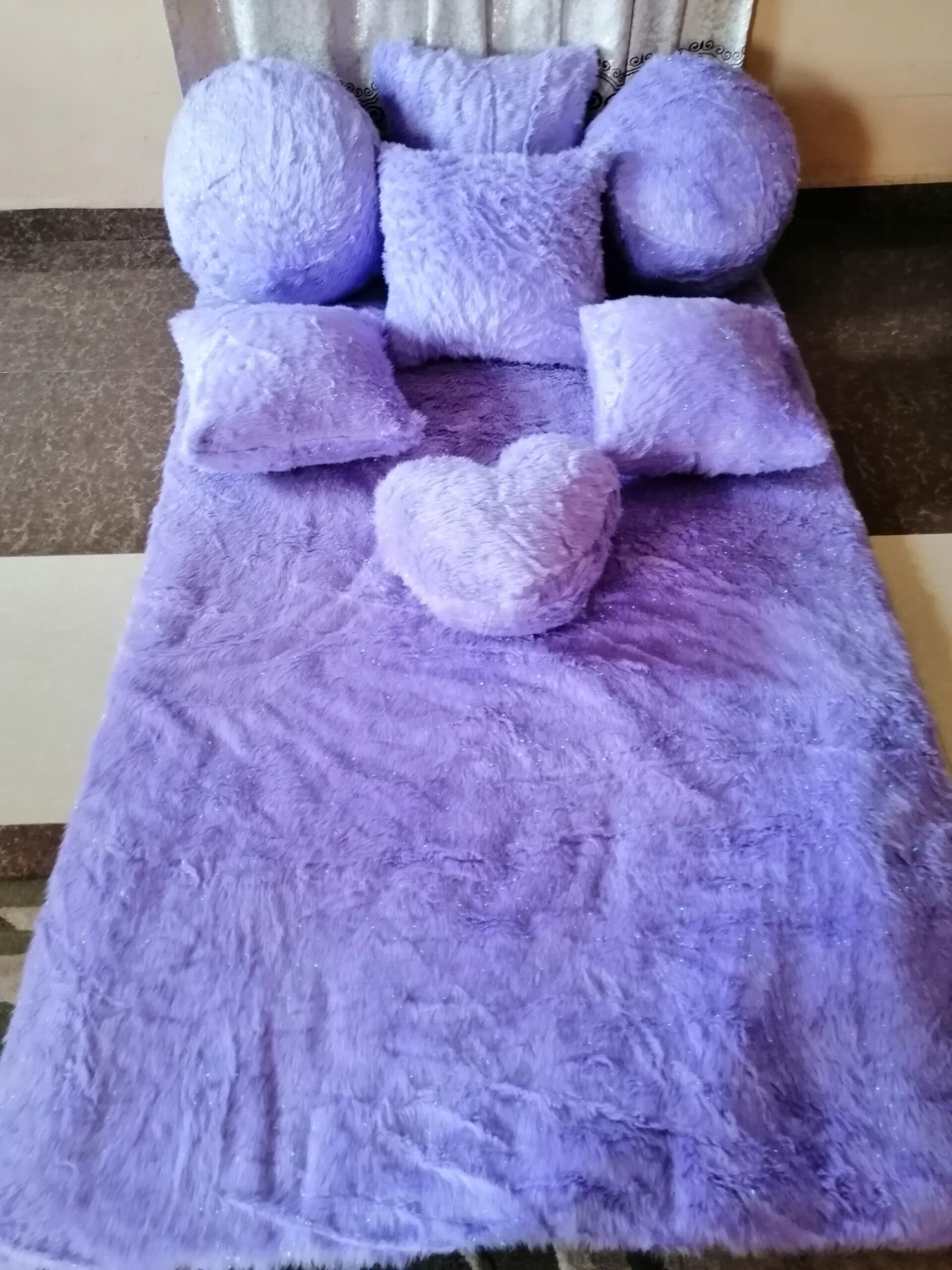 Cozy Lavender Comfort Floor Mat & Pillow Set – 12-Piece Collection